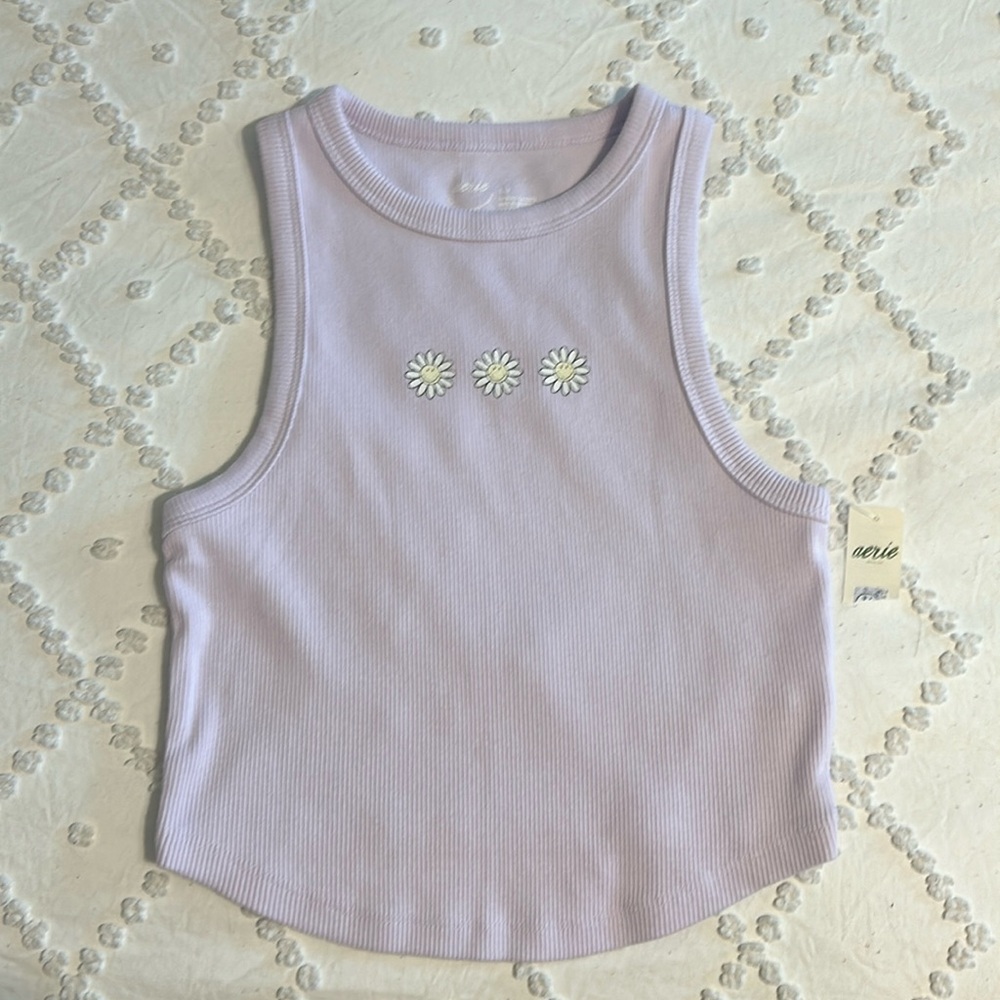 Tank top purple with flower design